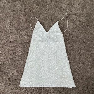 Lulus white sequin dress